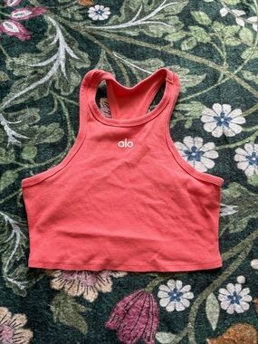 ALO Yoga Coral Racerback Crop Tank